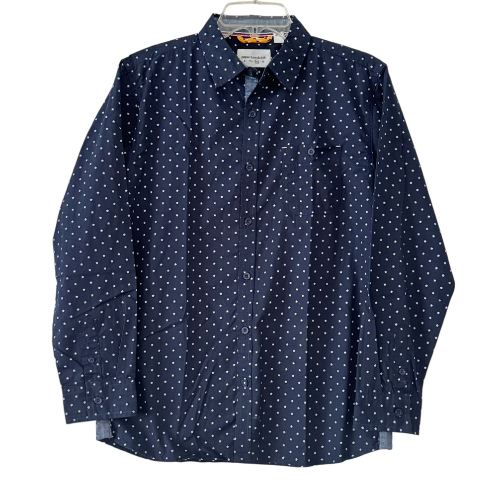 Paper Denim & Cloth Blue Button Down Top Long Sleeves Size 14/16